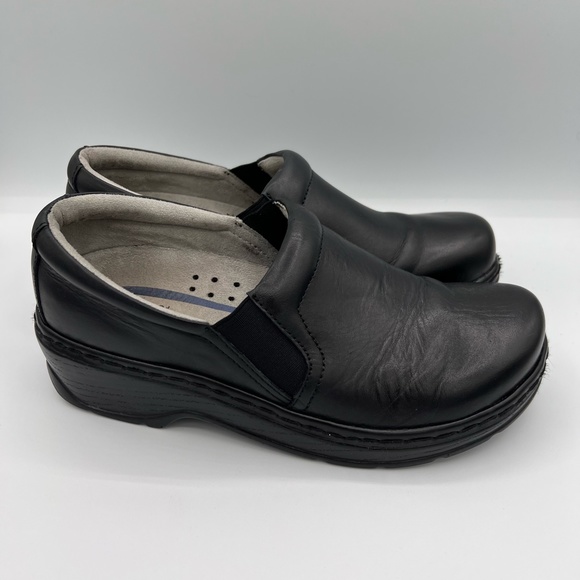 Klogs Footwear Mission Black Leather, slip resistant non-marking, 9.5 - Picture 6 of 10